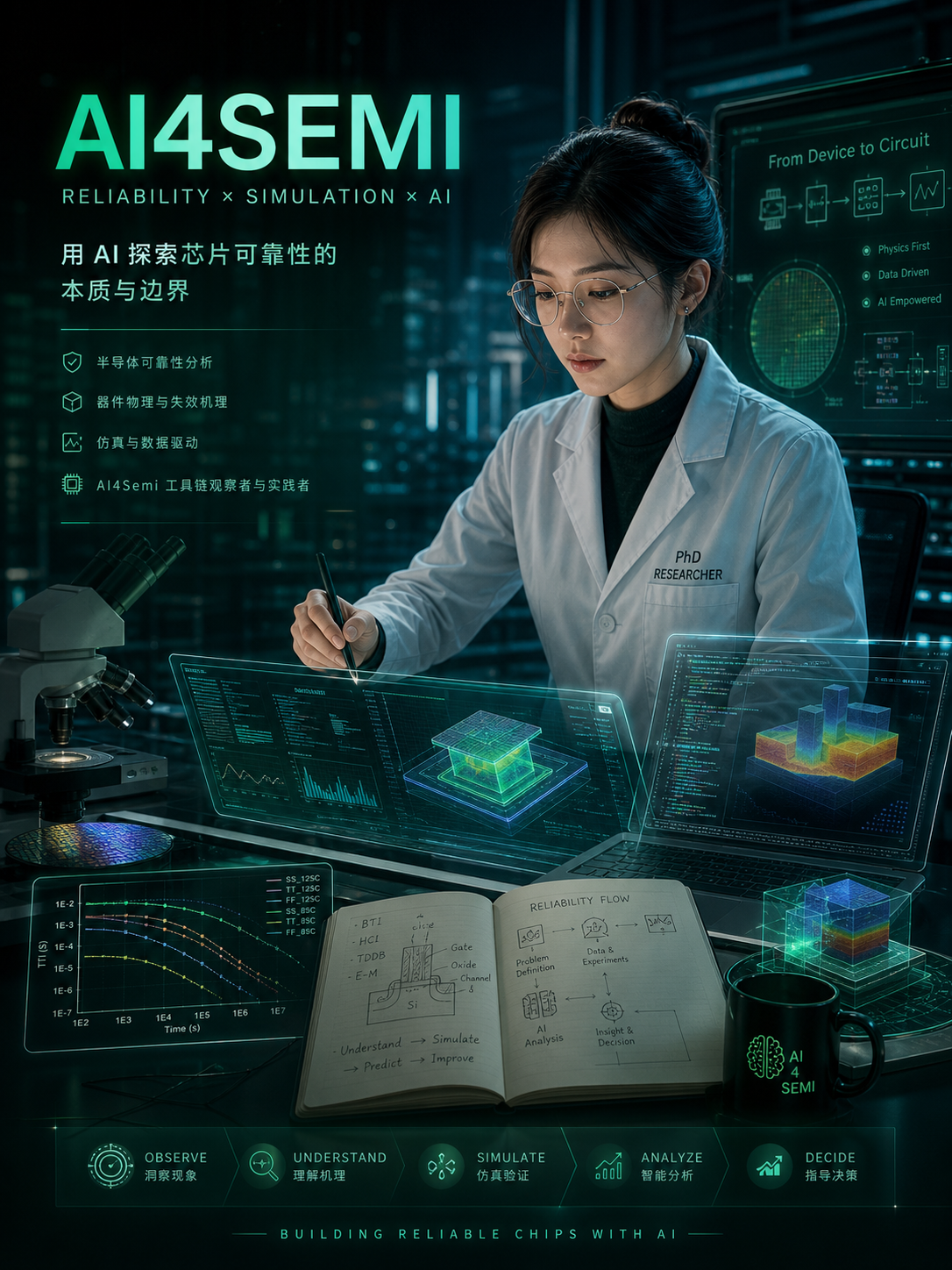 AI4Semi 赛博博士主题海报